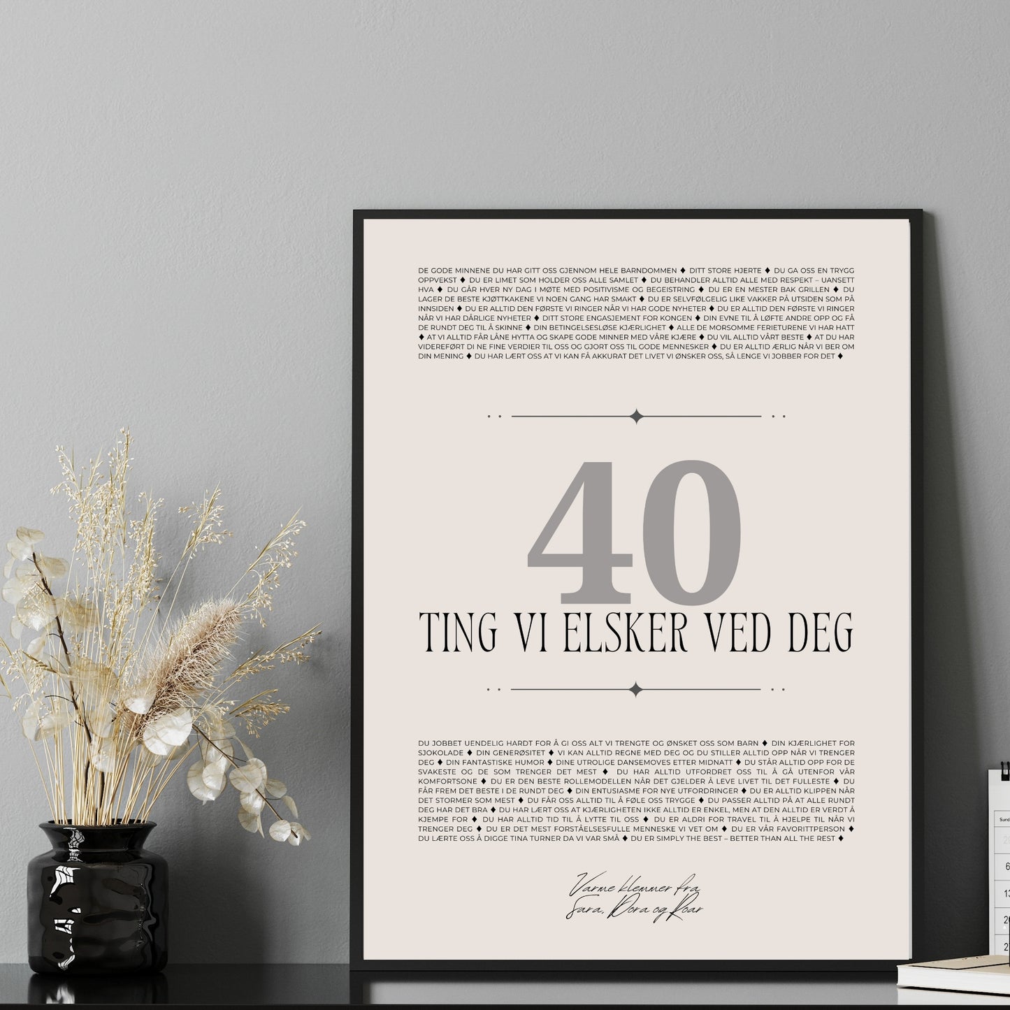 Personlig gave personlig plakat