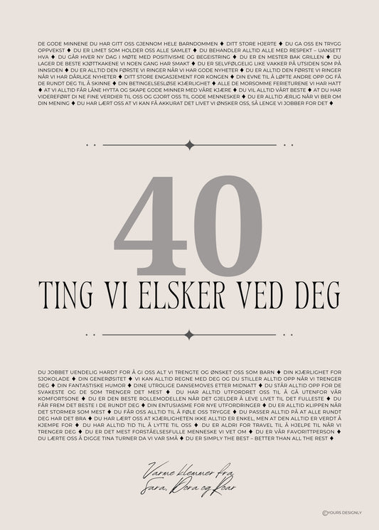 Personlig gave personlig plakat