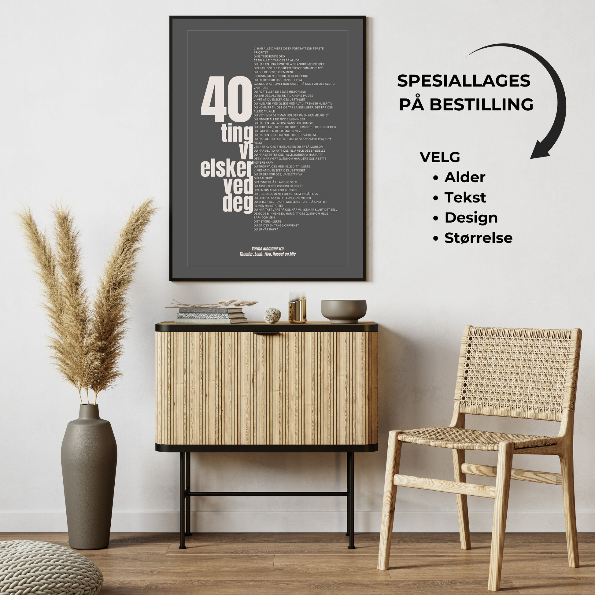 Personlig plakat med personlig tekst