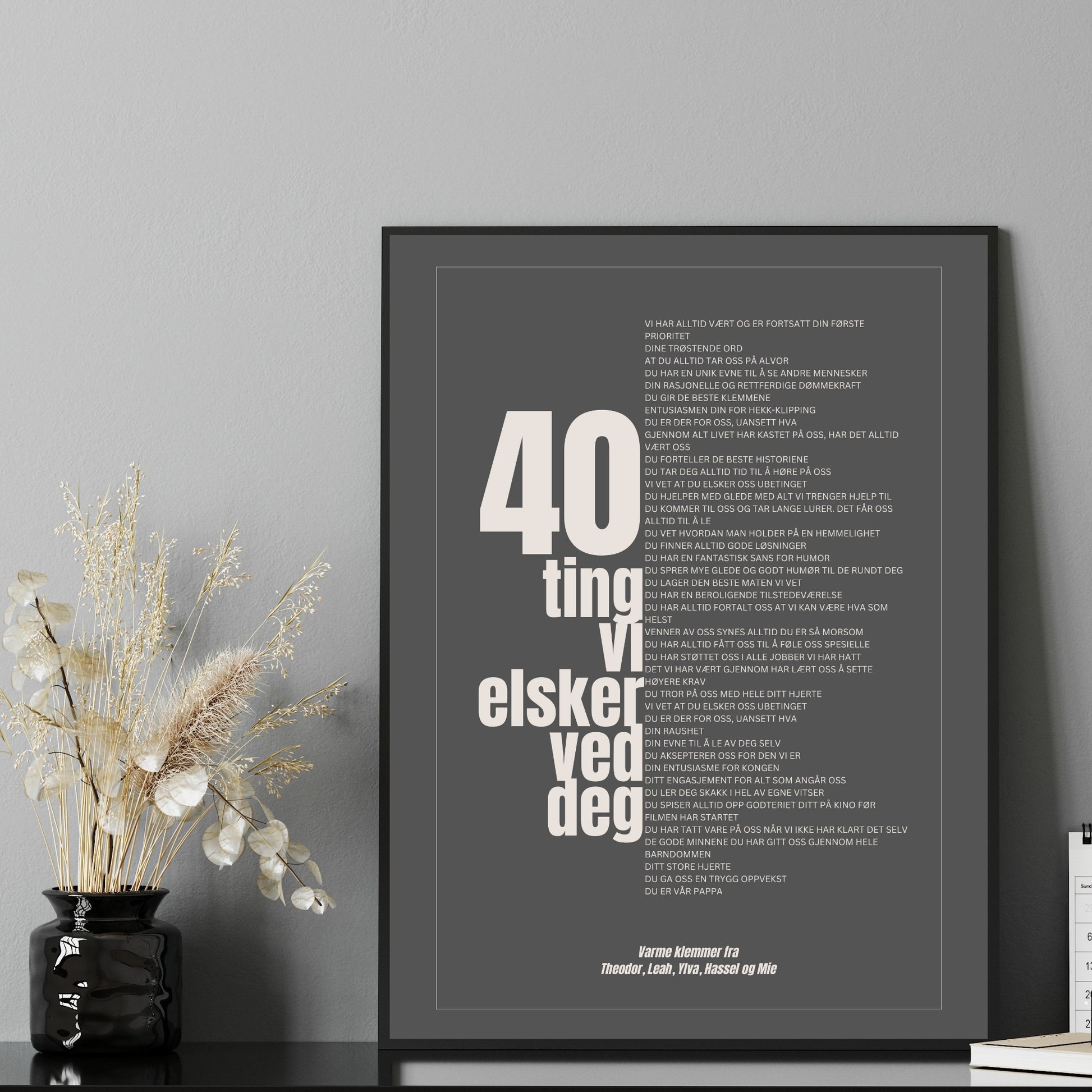 Personlig plakat med personlig tekst