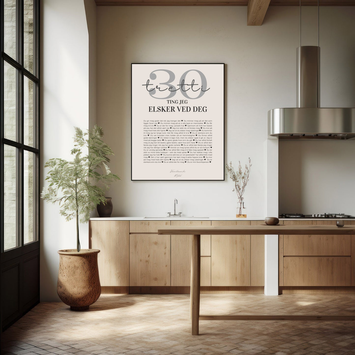 Personlig plakat med tekst