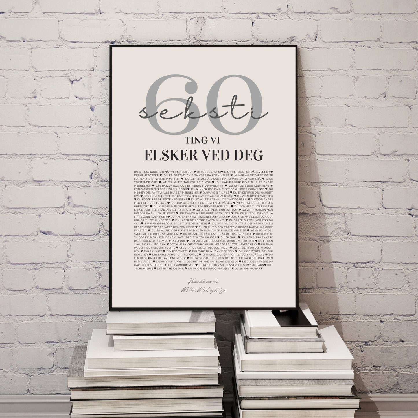 Personlig plakat med tekst