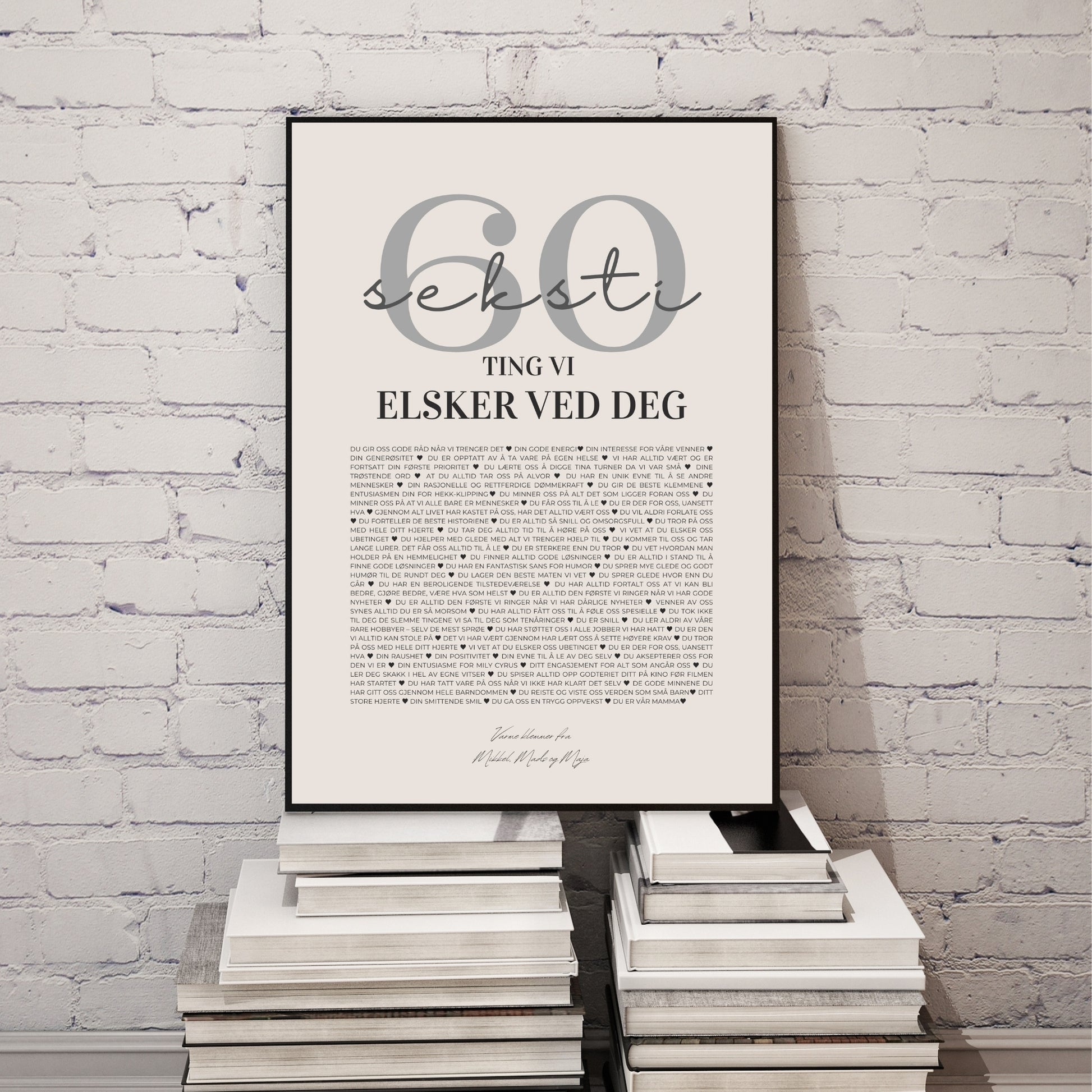 Personlig plakat med tekst