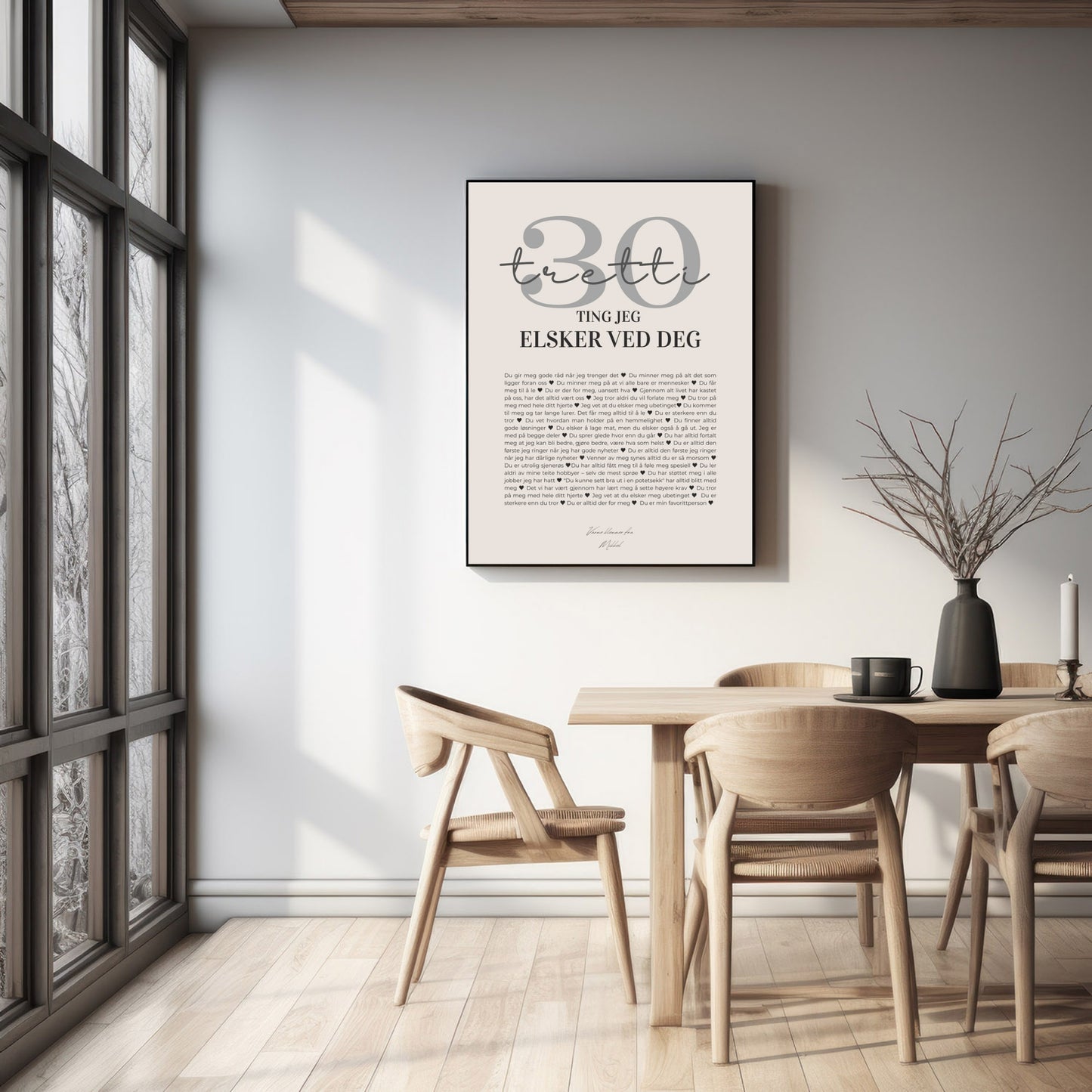 Personlig plakat med tekst