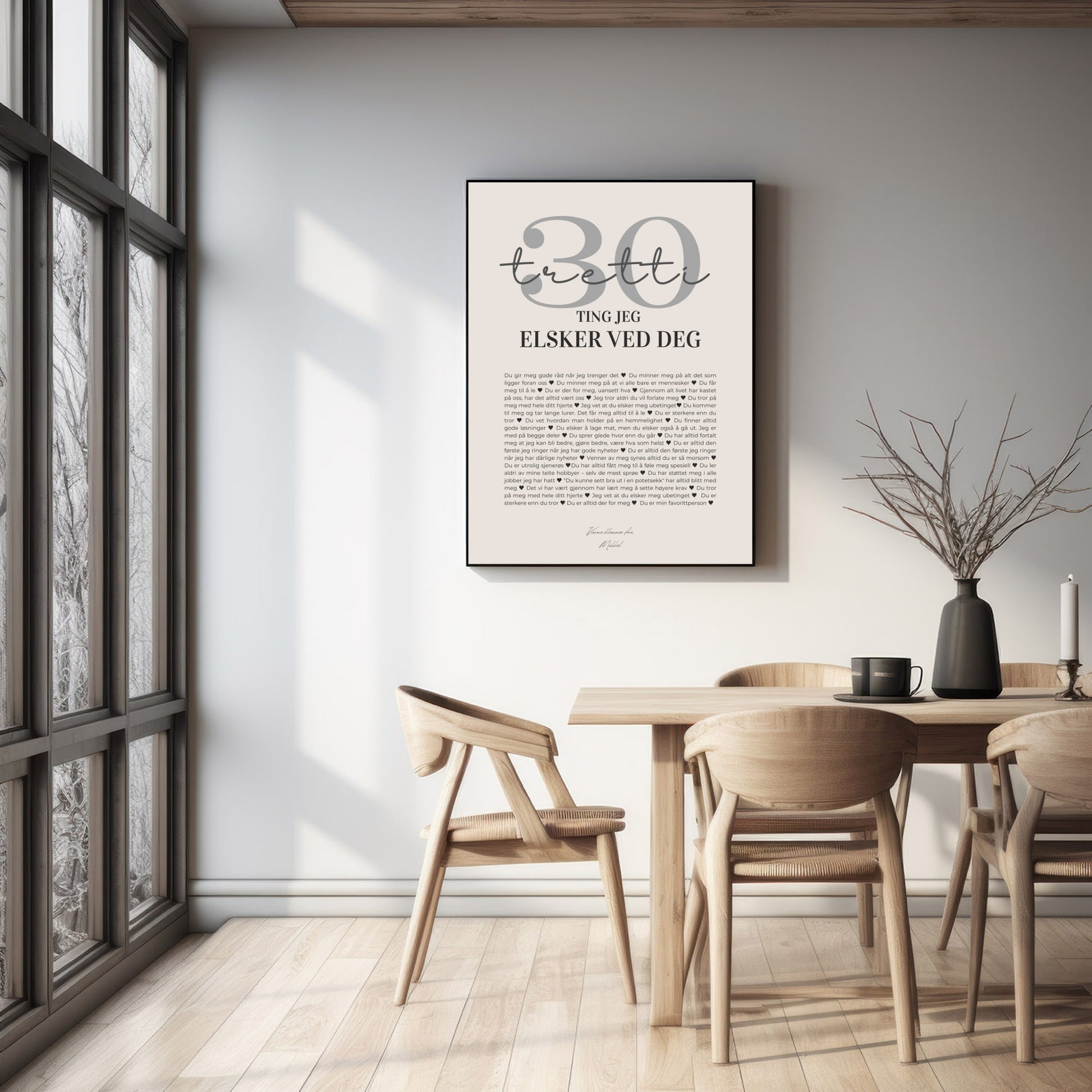 Personlig plakat med tekst