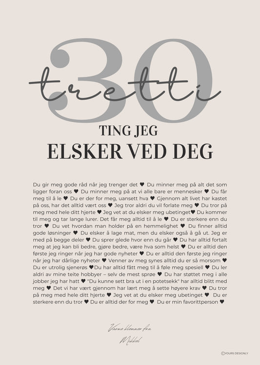 Personlig plakat med tekst